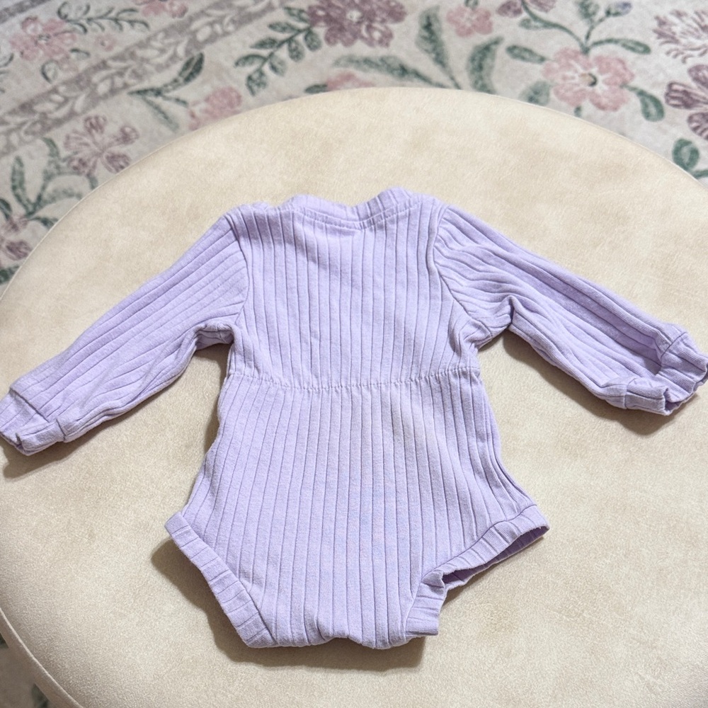 Lilac Ribbed Kids Bodysuit - Picture 3 of 3